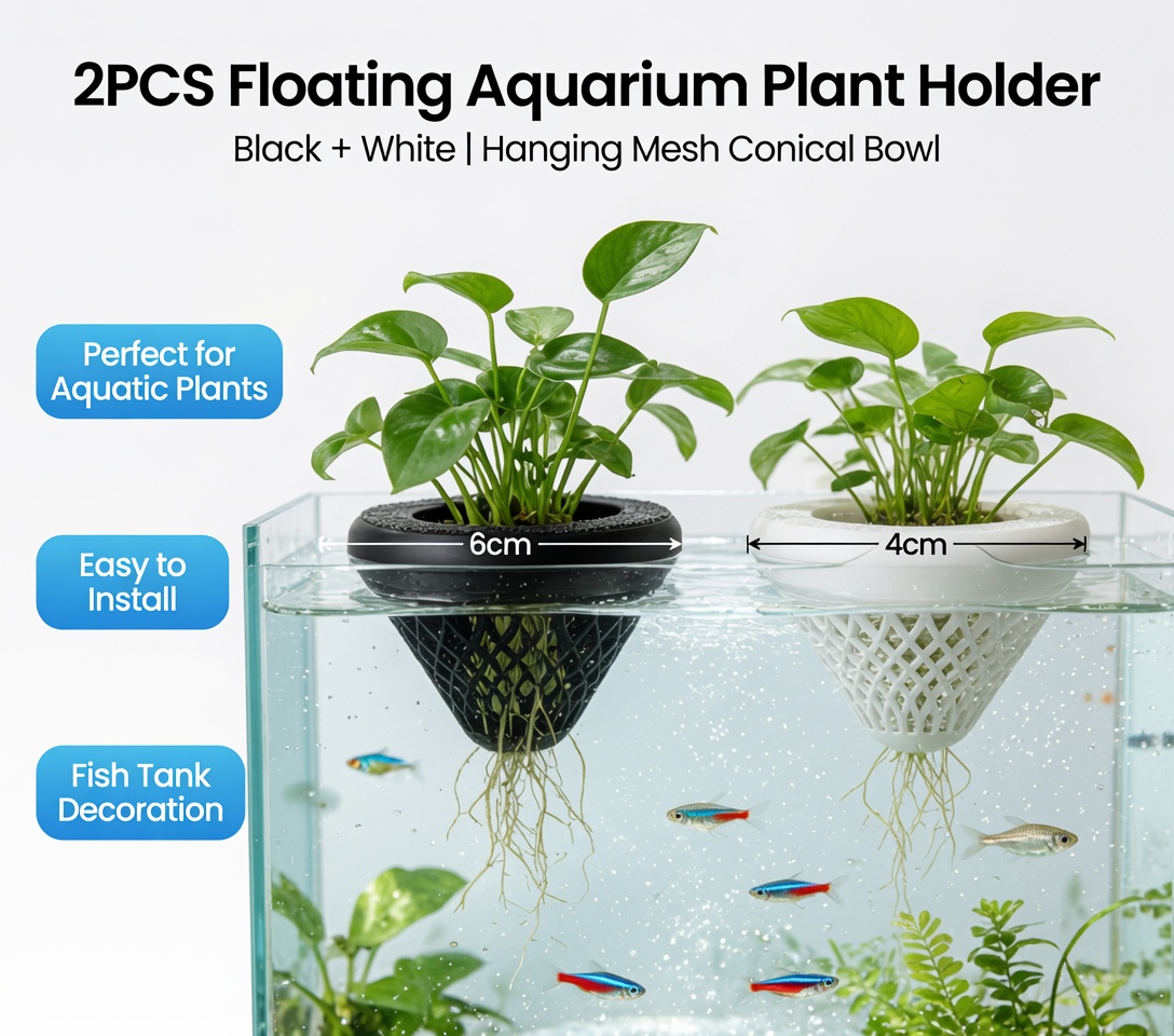 قطعتان من حامل النباتات العائم - مراجعة Marine Aquarium All In One وسعره