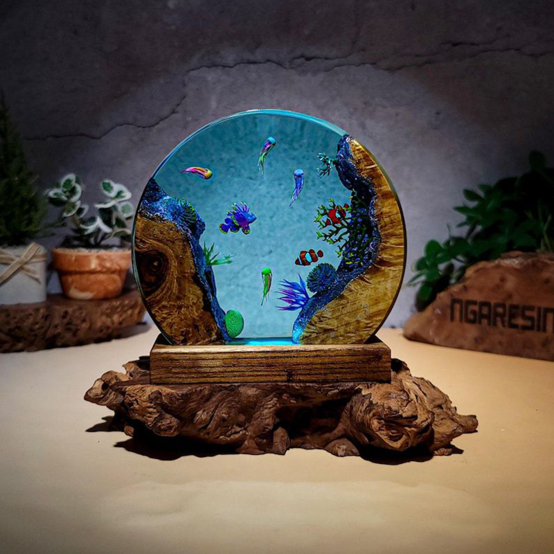 مصباح طاولة من الراتنج بتصميم  - مراجعة Aquarium & Marine Museum Universiti Malaysia Sabah Kota Kinabalu Sabah Photos وسعره