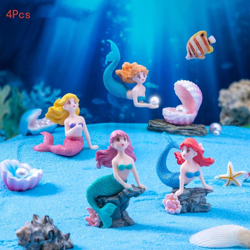 4 قطع من تماثيل حورية البحر ال - مراجعة Marine Aquarium All In One وسعره