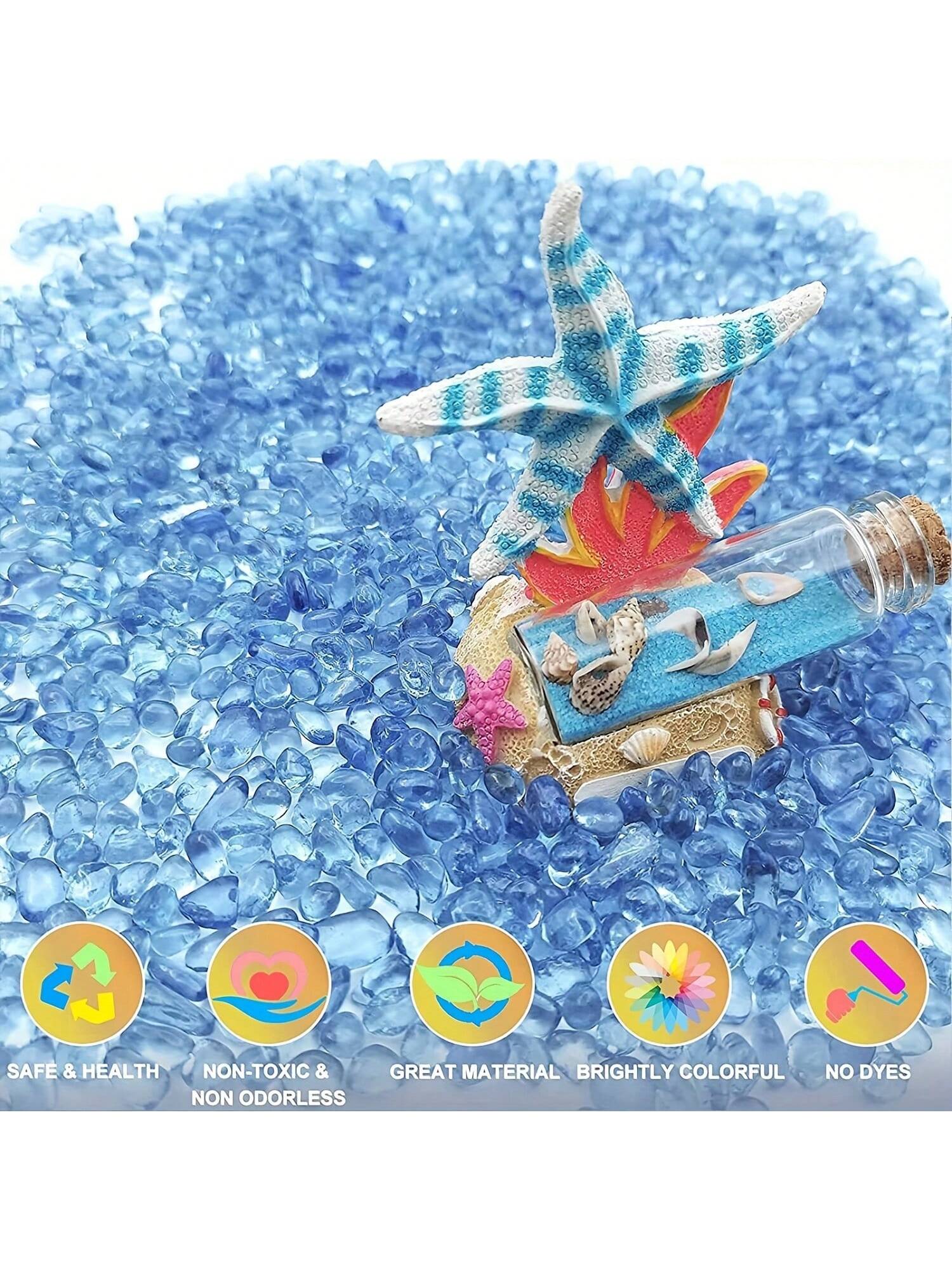 الأزرق الزجاج الحصى 3 4 مللي م - مراجعة Marine Aquarium Gravel وسعره